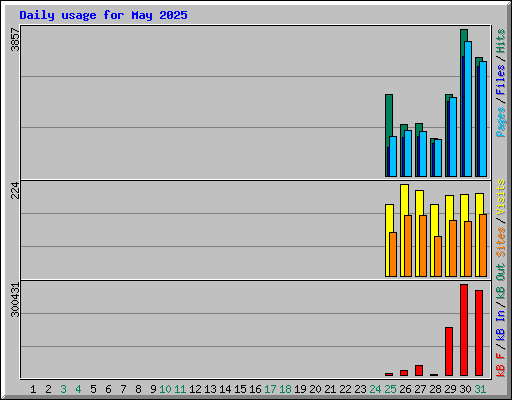 Daily usage for May 2025