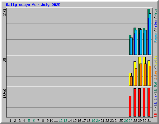 Daily usage for July 2025