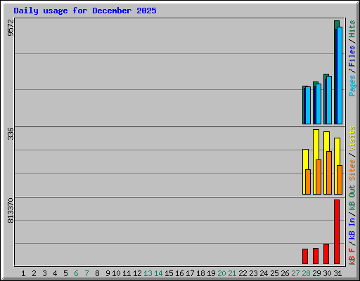 Daily usage for December 2025